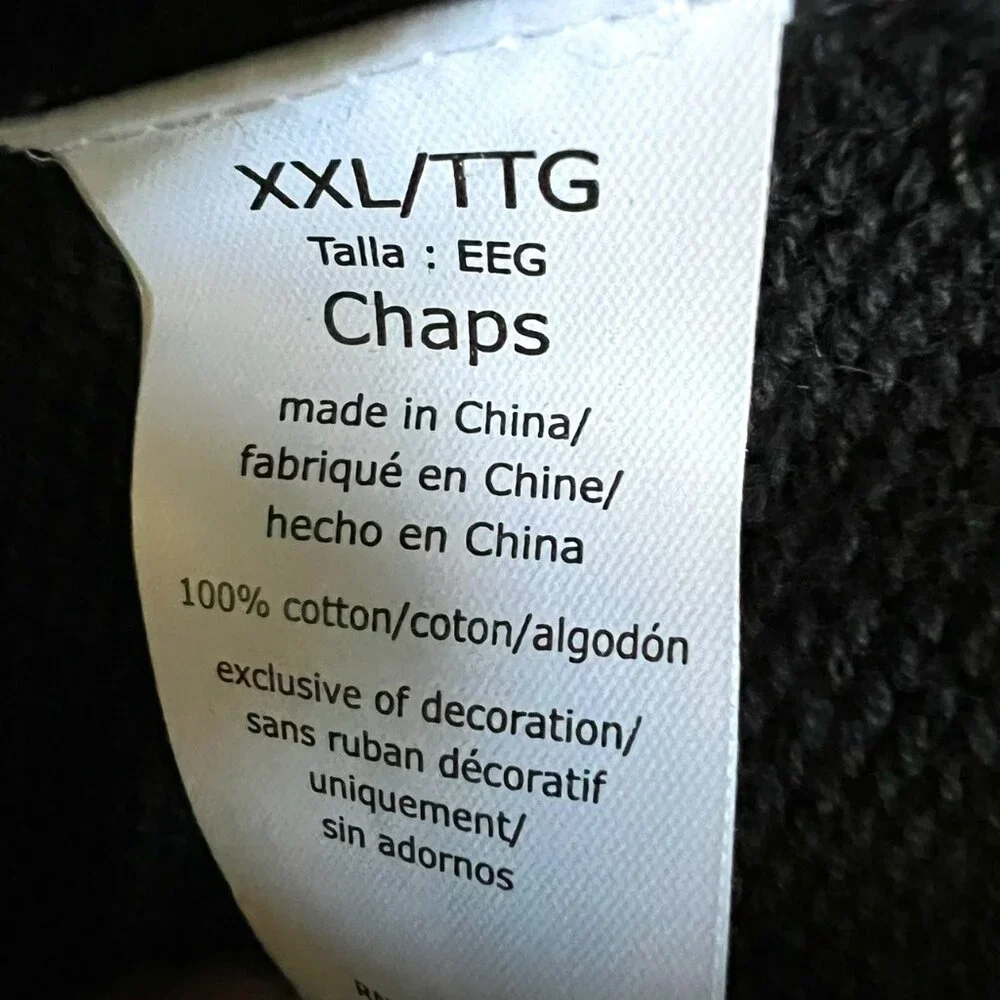 Chaps Navy Crewneck Sweater with American Flag - Picture 11 of 11